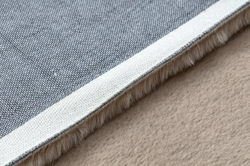 Teppich BUNNY taupe beige IMITATION VON KANINCHENPELZ