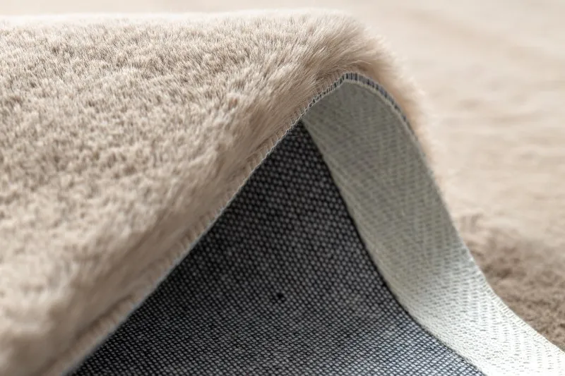 Teppich BUNNY taupe beige IMITATION VON KANINCHENPELZ