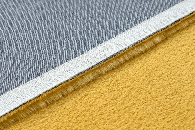 Teppich BUNNY gold IMITATION VON KANINCHENPELZ