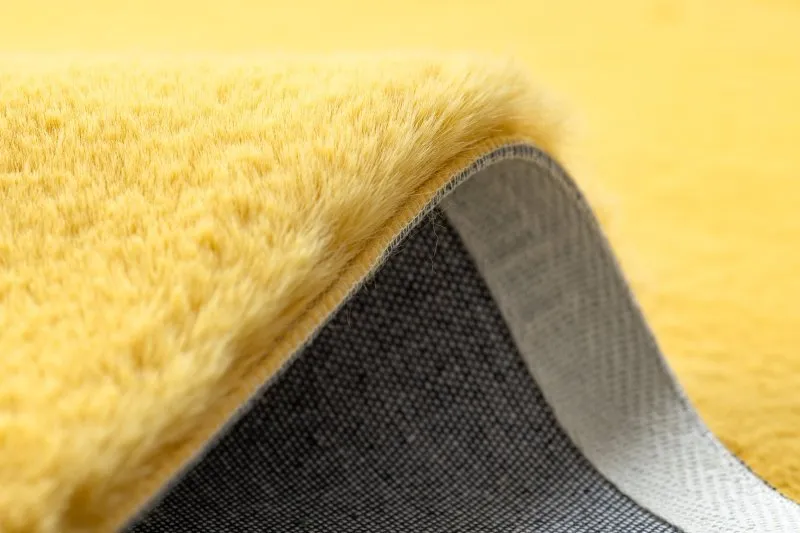 Teppich BUNNY gold IMITATION VON KANINCHENPELZ