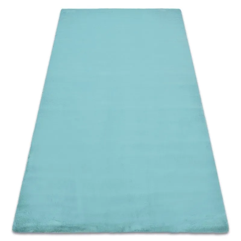 Teppich BUNNY aqua blau IMITATION VON KANINCHENPELZ