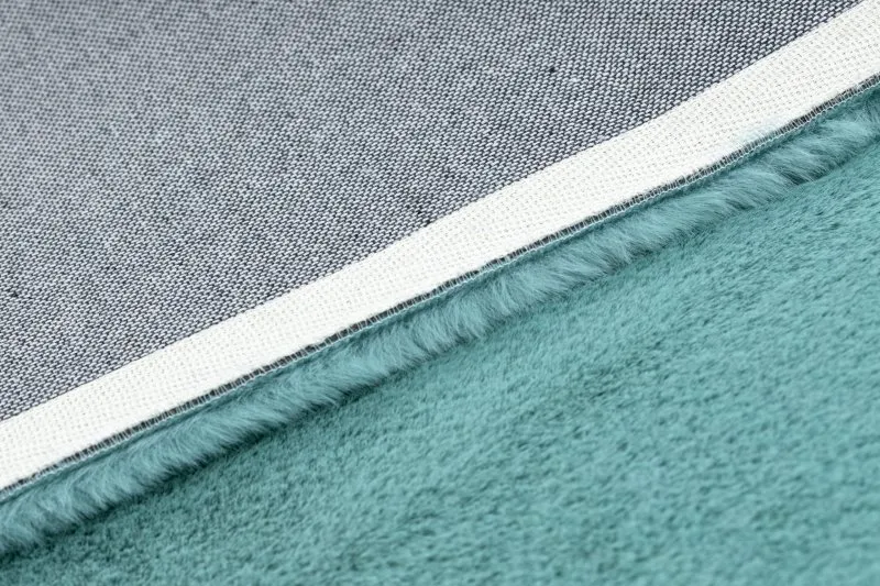 Teppich BUNNY aqua blau IMITATION VON KANINCHENPELZ