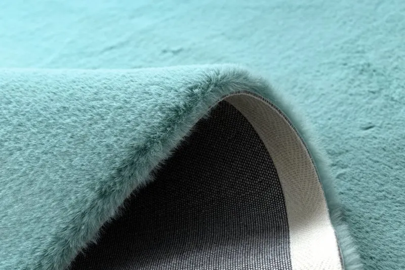 Teppich BUNNY aqua blau IMITATION VON KANINCHENPELZ