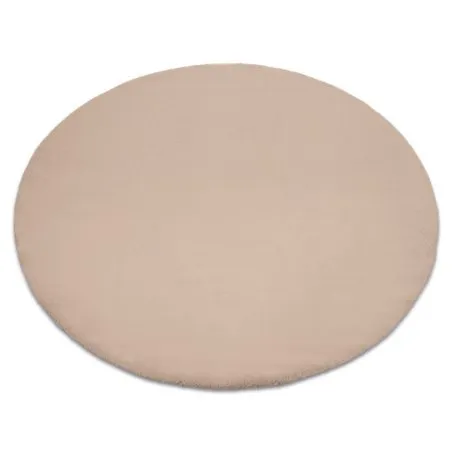 Teppich BUNNY Kreis taupe beige IMITATION VON KANINCHENPELZ