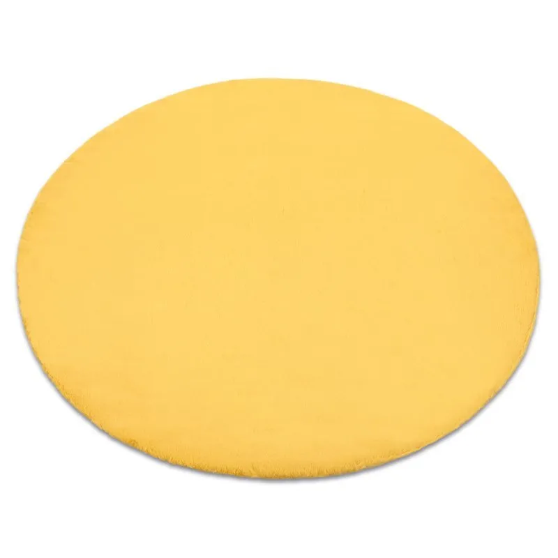 Teppich BUNNY Kreis gold IMITATION VON KANINCHENPELZ