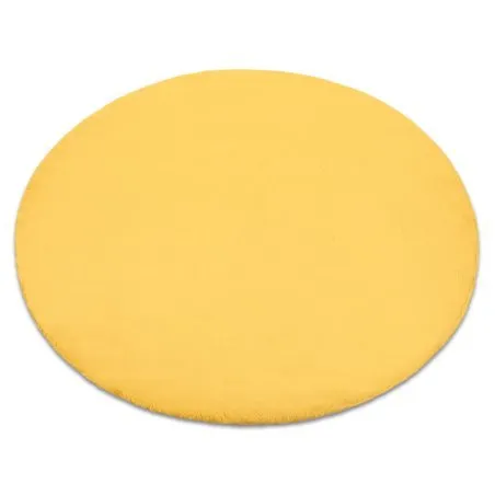 Teppich BUNNY Kreis gold IMITATION VON KANINCHENPELZ