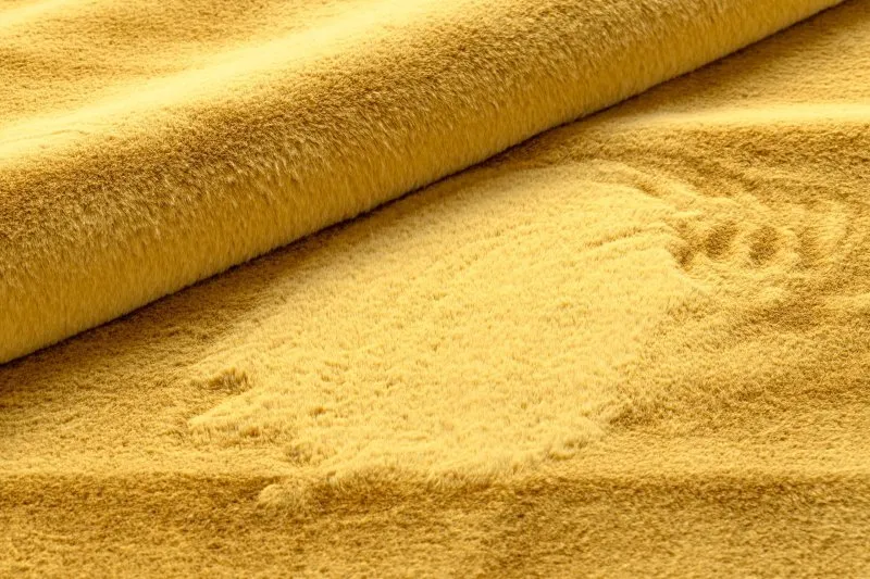 Teppich BUNNY Kreis gold IMITATION VON KANINCHENPELZ