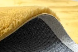 Teppich BUNNY Kreis gold IMITATION VON KANINCHENPELZ