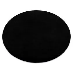 Teppich BUNNY Kreis schwarz IMITATION VON KANINCHENPELZ