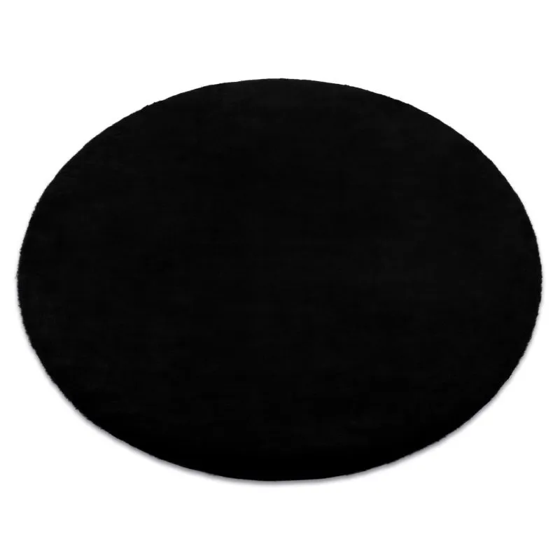 Teppich BUNNY Kreis schwarz IMITATION VON KANINCHENPELZ