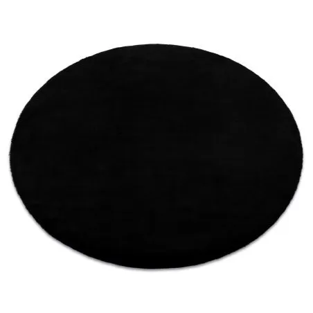 Teppich BUNNY Kreis schwarz IMITATION VON KANINCHENPELZ