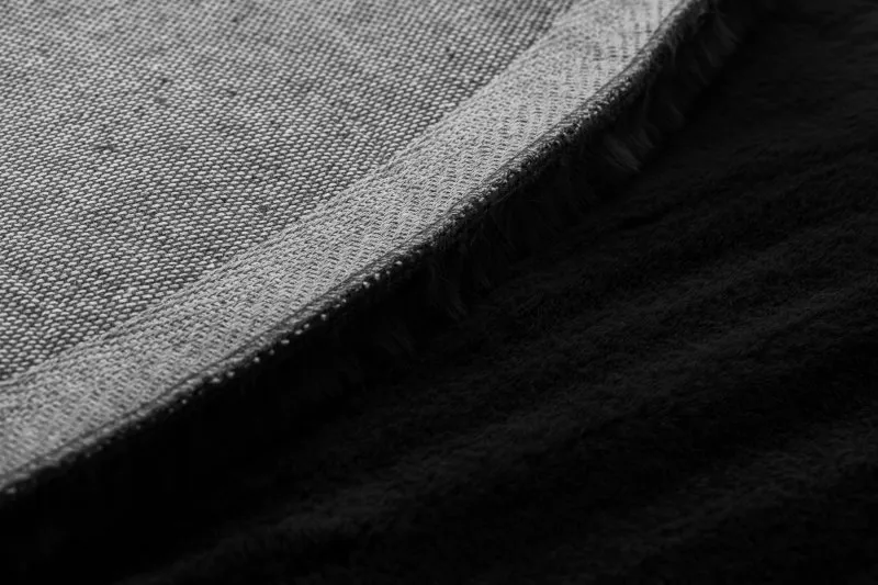 Teppich BUNNY Kreis schwarz IMITATION VON KANINCHENPELZ