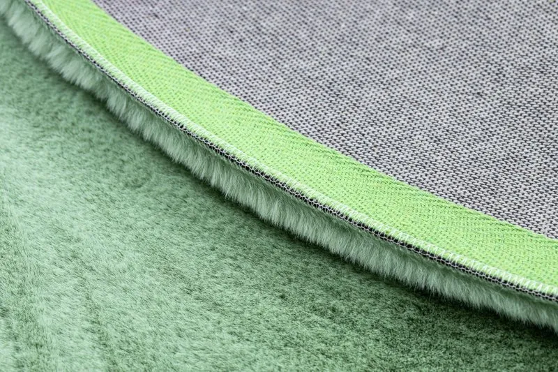 Teppich BUNNY Kreis grün IMITATION VON KANINCHENPELZ