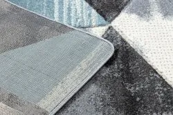 Teppich ALTER Wet Geometrisch, Dreiecke, Trapez blau