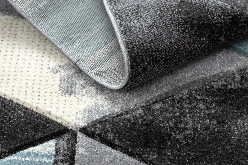 Teppich ALTER Wet Geometrisch, Dreiecke, Trapez blau