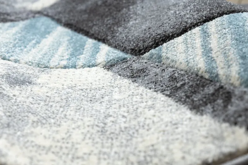Teppich ALTER Wet Geometrisch, Dreiecke, Trapez blau