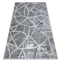 Modern MEFE Teppich Marmor - Strukturell zwei Ebenen aus Vlies dunkelgrau