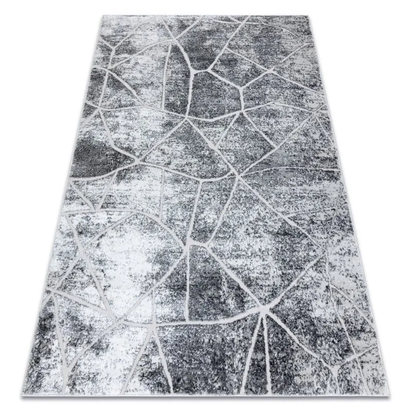 Modern MEFE Teppich 2783 Marmor - Strukturell zwei Ebenen aus Vlies grau