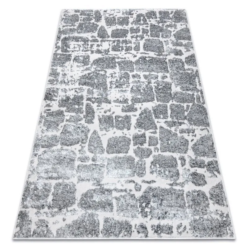 Modern MEFE Teppich 6184 Pflasterung Backstein - Strukturell zwei Ebenen aus Vlies dunkelgrau