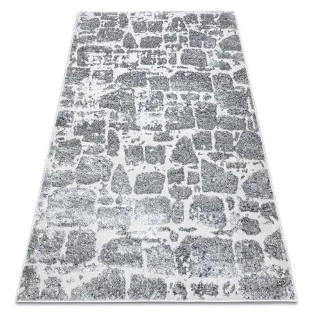 Modern MEFE Teppich 6184 Pflasterung Backstein - Strukturell zwei Ebenen aus Vlies dunkelgrau