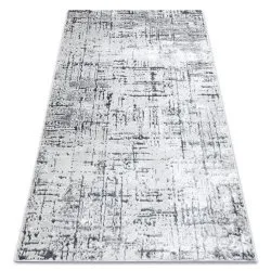 Modern MEFE Teppich Linien vintage - Strukturell zwei Ebenen aus Vlies grau / weiß