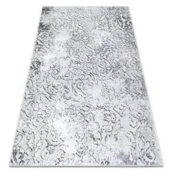 Modern MEFE Teppich Ornament vintage - Strukturell zwei Ebenen aus Vlies grau
