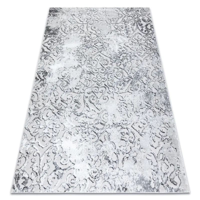 Modern MEFE Teppich 8724 Ornament vintage - Strukturell zwei Ebenen aus Vlies grau