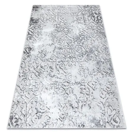 Modern MEFE Teppich 8724 Ornament vintage - Strukturell zwei Ebenen aus Vlies grau