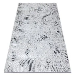 Modern MEFE Teppich Kreise Fingerabdruck - Strukturell zwei Ebenen aus Vlies grau