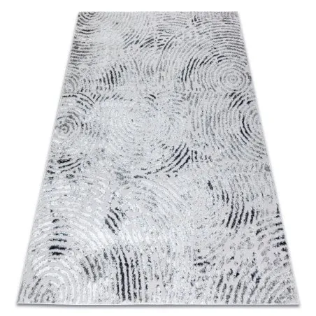 Modern MEFE Teppich 8725 Kreise Fingerabdruck - Strukturell zwei Ebenen aus Vlies grau