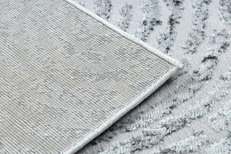 Modern MEFE Teppich 8725 Kreise Fingerabdruck - Strukturell zwei Ebenen aus Vlies grau