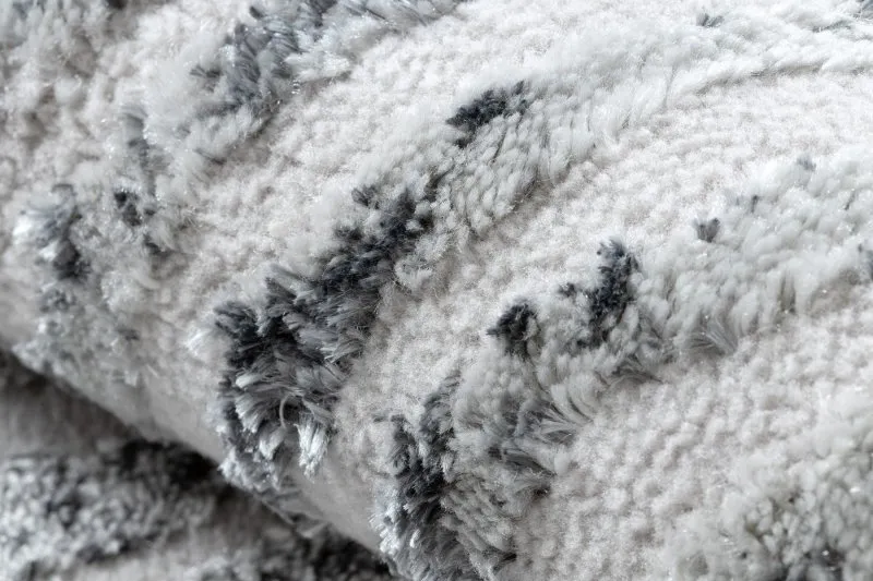 Modern MEFE Teppich 8725 Kreise Fingerabdruck - Strukturell zwei Ebenen aus Vlies grau