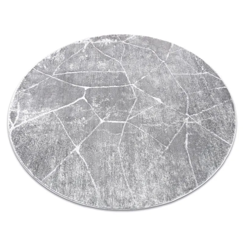 Modern MEFE Teppich Kreis 2783 Marmor - Strukturell zwei Ebenen aus Vlies grau