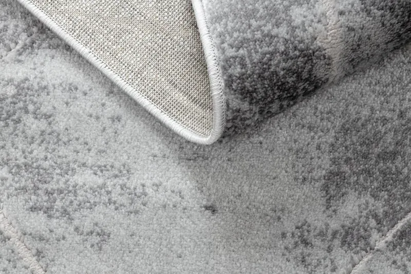 Modern MEFE Teppich Kreis 2783 Marmor - Strukturell zwei Ebenen aus Vlies grau