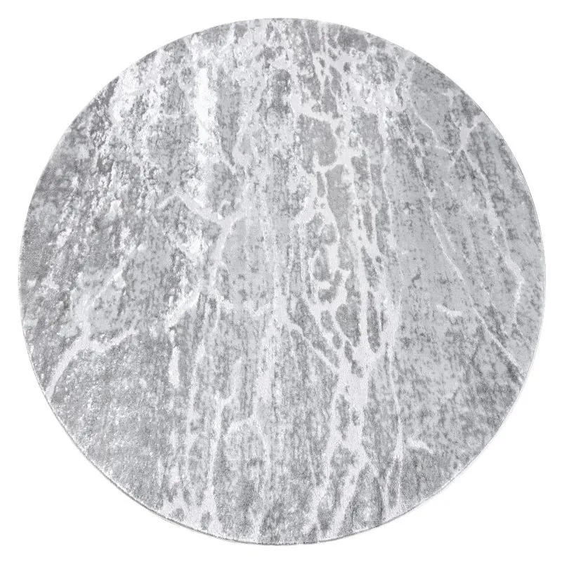 Modern MEFE Teppich Kreis 6182 Beton - Strukturell zwei Ebenen aus Vlies grau