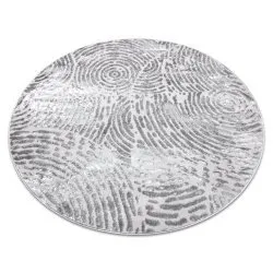 Modern MEFE Teppich Kreis Kreise Fingerabdruck - Strukturell zwei Ebenen aus Vlies grau