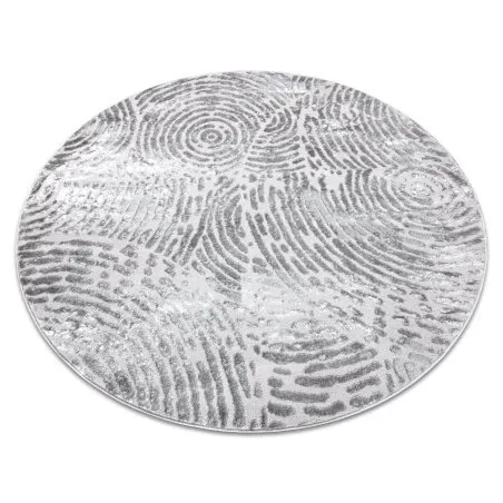 Modern MEFE Teppich Kreis 8725 Kreise Fingerabdruck - Strukturell zwei Ebenen aus Vlies grau