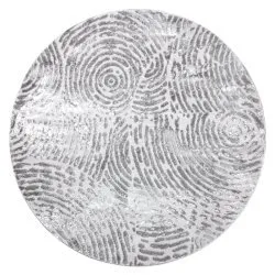 Modern MEFE Teppich Kreis 8725 Kreise Fingerabdruck - Strukturell zwei Ebenen aus Vlies grau