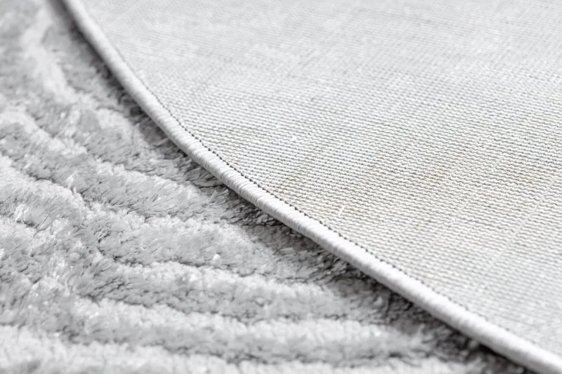 Modern MEFE Teppich Kreis 8725 Kreise Fingerabdruck - Strukturell zwei Ebenen aus Vlies grau
