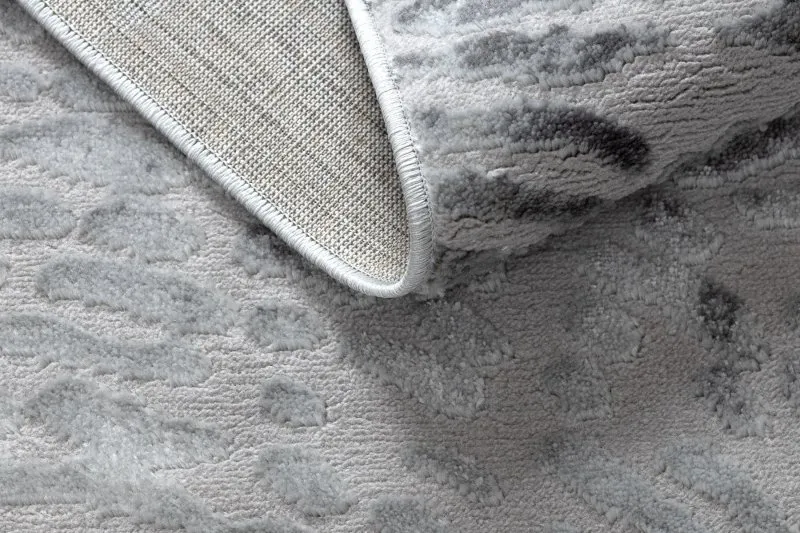 Modern MEFE Teppich Kreis 8725 Kreise Fingerabdruck - Strukturell zwei Ebenen aus Vlies grau