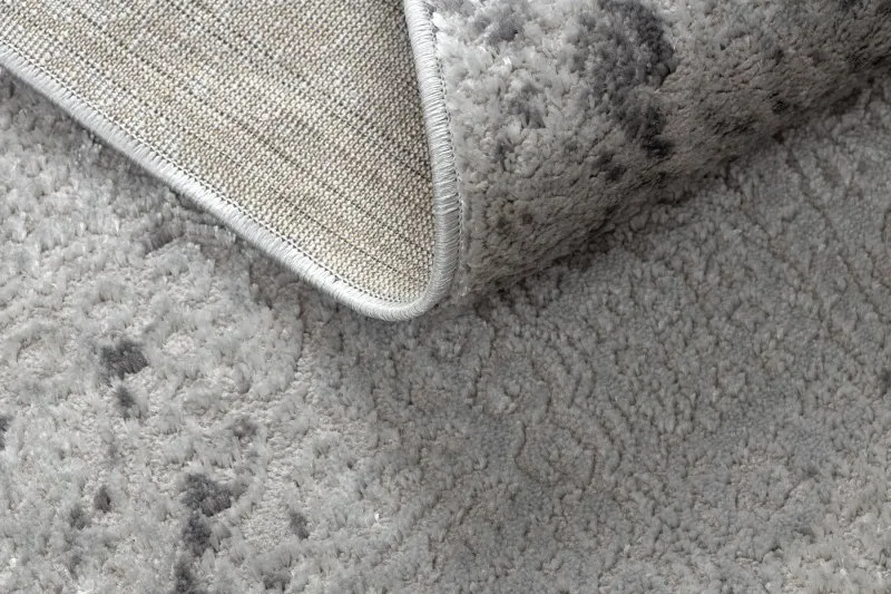 Modern MEFE Teppich Kreis 8731 Vintage - Strukturell zwei Ebenen aus Vlies grau