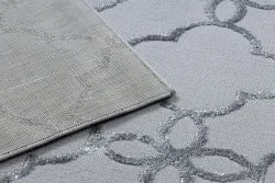 Modern MEFE Teppich 8504 Trellis, Gitter, Blumen - Strukturell zwei Ebenen aus Vlies dunkelgrau
