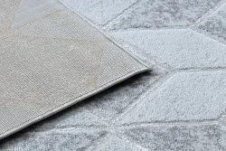 Modern MEFE Teppich B400 Würfel, geometrisch 3D - Strukturell zwei Ebenen aus Vlies grau
