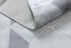 Modern MEFE Teppich B400 Würfel, geometrisch 3D - Strukturell zwei Ebenen aus Vlies grau