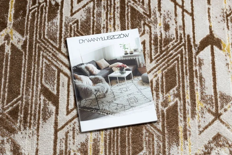 Modern MEFE Teppich B402 Vintage - Strukturell zwei Ebenen aus Vlies dunkelbeige