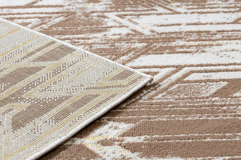Modern MEFE Teppich B402 Vintage - Strukturell zwei Ebenen aus Vlies dunkelbeige