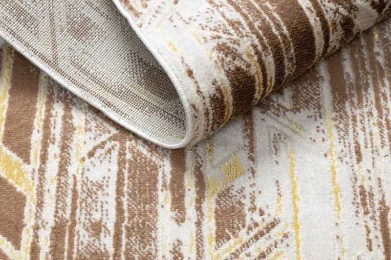 Modern MEFE Teppich B402 Vintage - Strukturell zwei Ebenen aus Vlies dunkelbeige