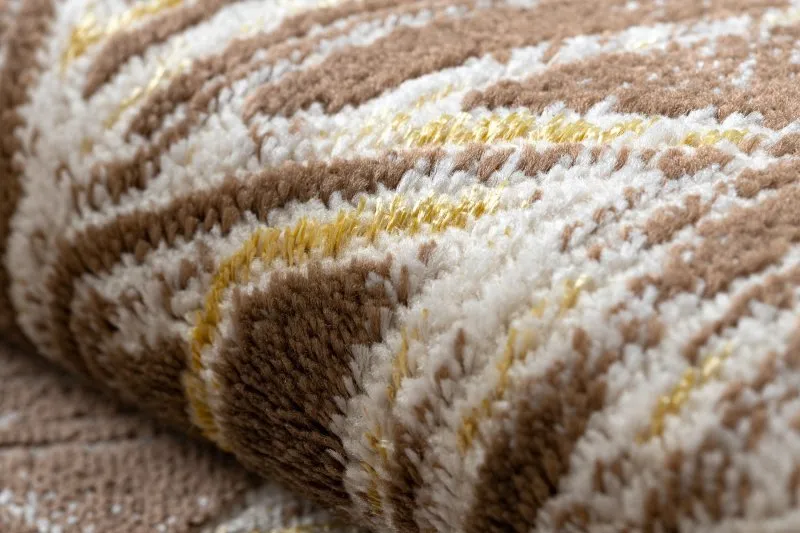 Modern MEFE Teppich B402 Vintage - Strukturell zwei Ebenen aus Vlies dunkelbeige