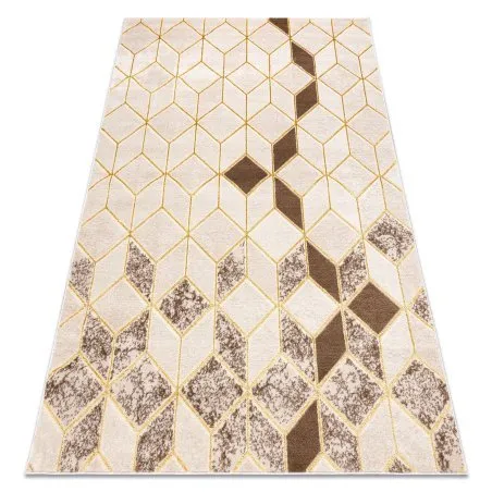 Modern MEFE Teppich B400 Würfel, geometrisch 3D - Strukturell zwei Ebenen aus Vlies creme / beige