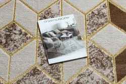 Modern MEFE Teppich B400 Würfel, geometrisch 3D - Strukturell zwei Ebenen aus Vlies creme / beige